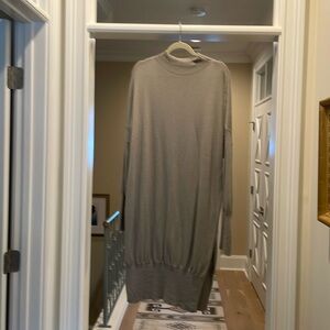 Halo greige merino wool long tunic sweater